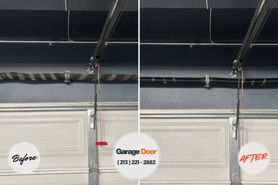 Before and after: garage door repair Harvard, NE